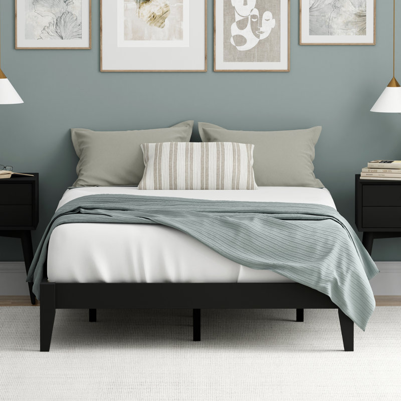 Dorothyann Solid Wood Platform Bed, Black, Full