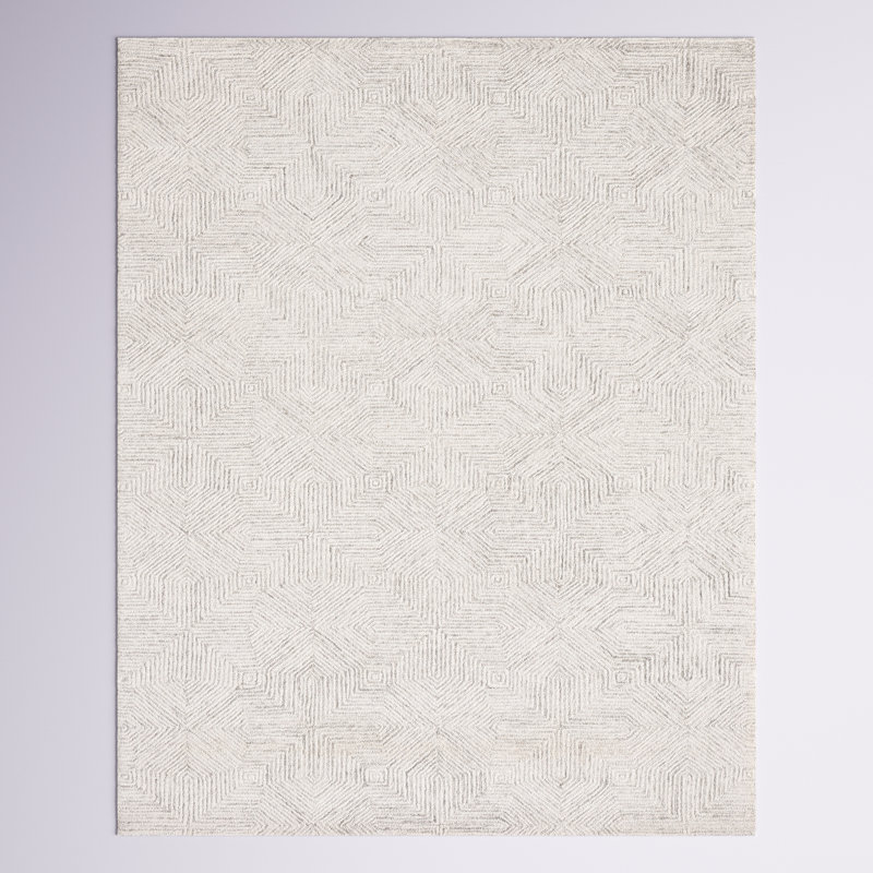 Tapis abstrait gris / ivoire Aniek 425, Tapis de couloir 2 pi 3 po x 7 pi