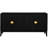 Black Sideboard Storage With 4 Doors. Solid Wood & Material. Adjustable Shelves. Charming Gold Handles. Ample Capacity 4-Door For Dining Room. Black. . Shelf. Stylish Area