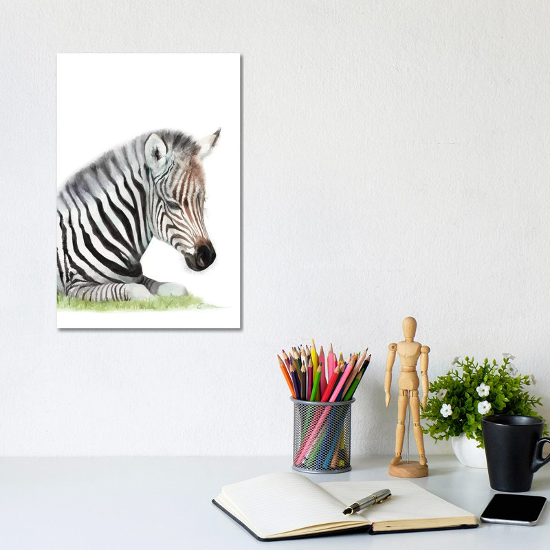 Sleeping Baby Zebra 1 Piece Wrapped Canvas Wall Art, 30.48cm H x 20.32cm W x 1.9cm D