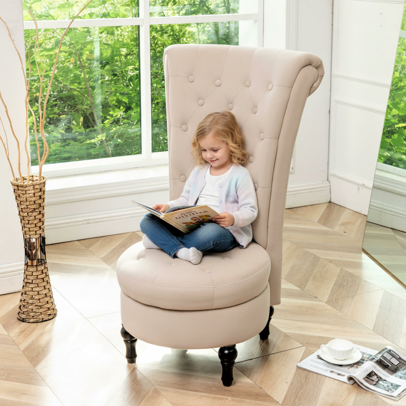 Fulviah Velvet Slipper Chair, Ivory Velvet