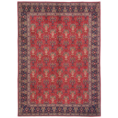 Tapis unique rouge à motif oriental 10X13