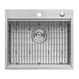 Siena 25" L x 22" W Drop-In Kitchen Sink with Basket Strainer