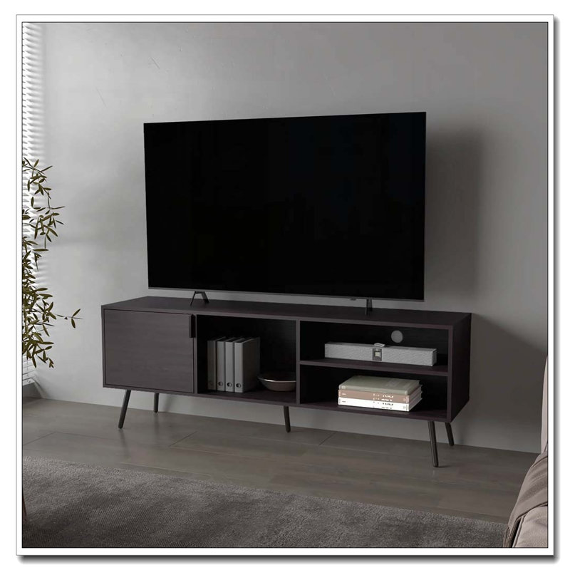 Meuble télé avec rangement ouvert Wengue, Wengé