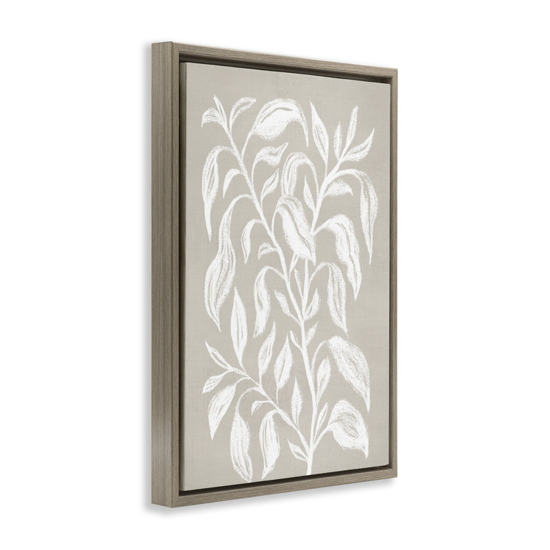 «Chalk S Croquis Botanicals», toile flottante encadrée par Martina Pavlova, Cadre flottant orme Montalcino, H 25 po x l 17 po