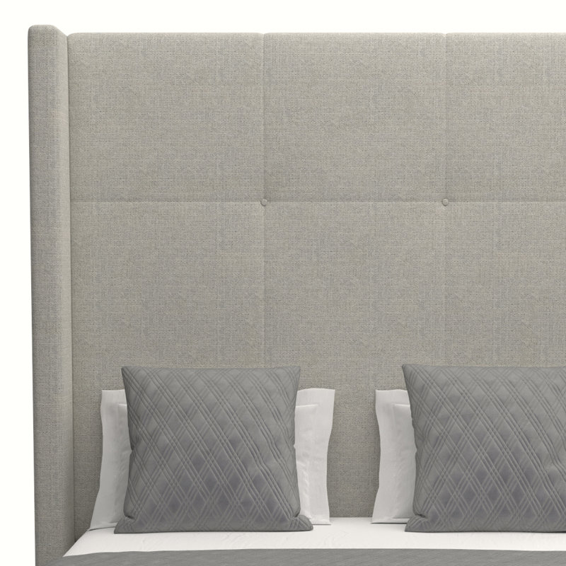 Lit tapissier standard Esparto, Revolution® gris, Grand lit taille haute