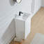 Lavabo de salle de bain piédestal autoportant une pièce en pierre blanche 35 po 