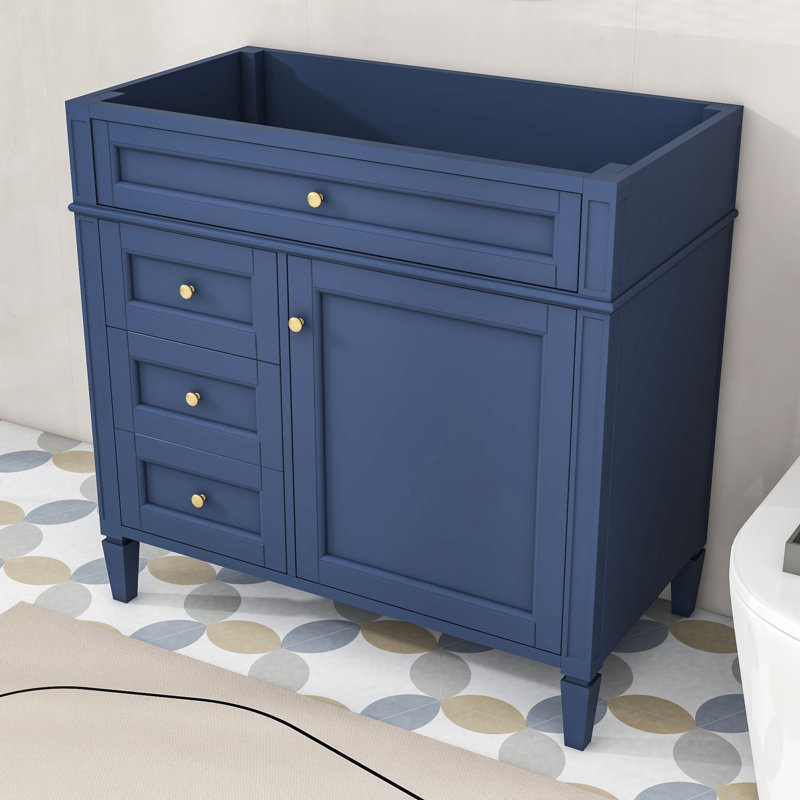 Base de meuble-lavabo simple 35,5 po seulement, Bleu