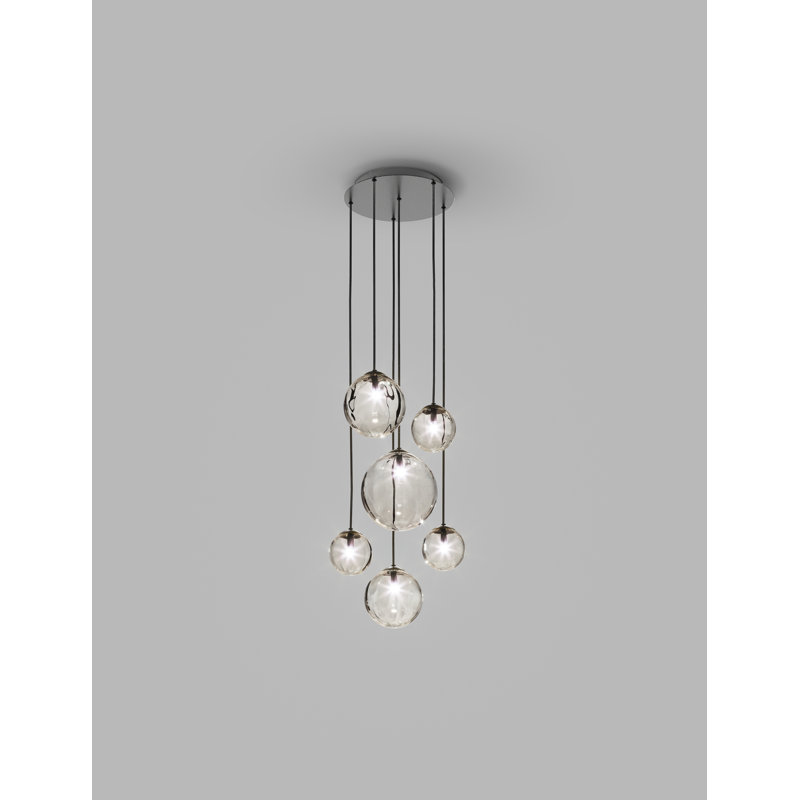 Puppet 6 - Light Pendant, Matte Black, Smoky Transparent