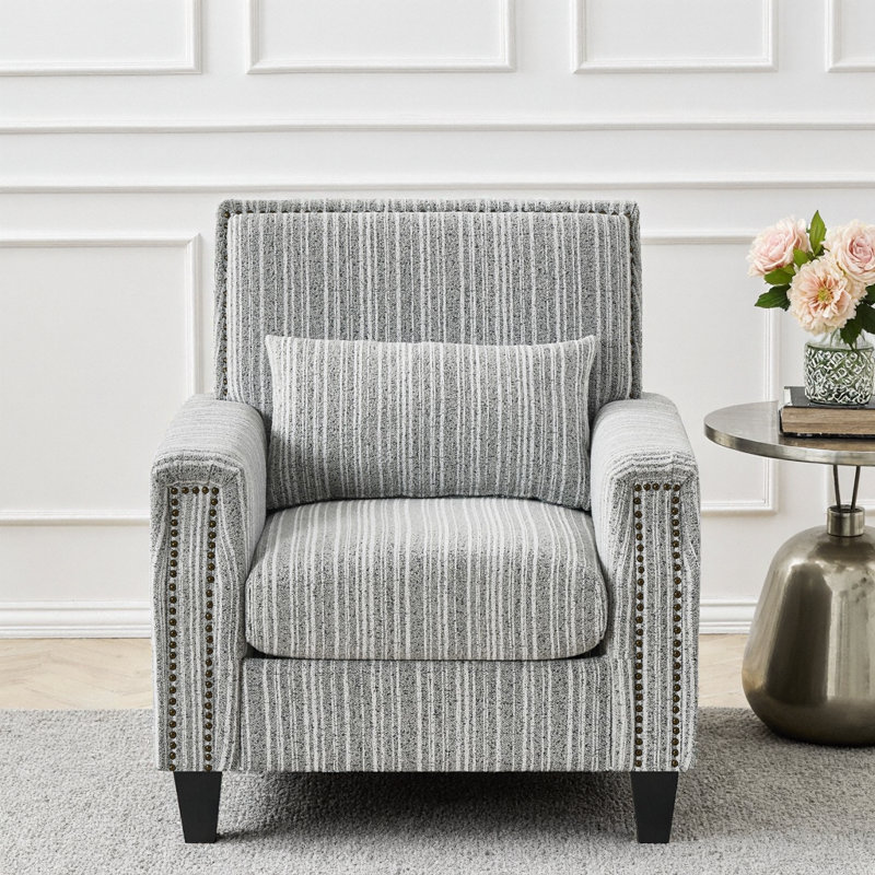 Fauteuil d'appoint rembourré l 32,4 po, Gris