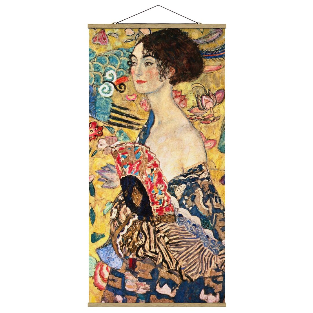 Stoffbild Lady with Fan von Gustav Klimt