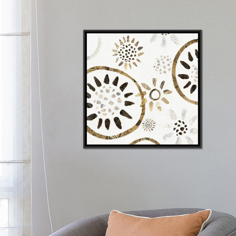 « jardin i », impression sur toile, H 26 po x l 26 po x P 1,5 po, Toile avec cadre noir, Pas de tapis