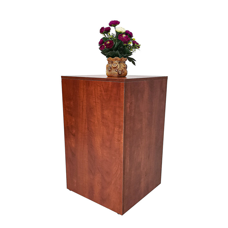 Eber FixtureDisplays 15 X 15 X 24" Elevate Your Display Pale Walnut Cube Pedestal Riser for Sleek Product Showcasing 15927-PALE WALNUT