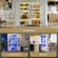 Armoire de rangement 65 po à DEL avec tablettes réglables, garde-manger et présentoir d'art avec portes transparentes en acrylique 65 po-1829265617