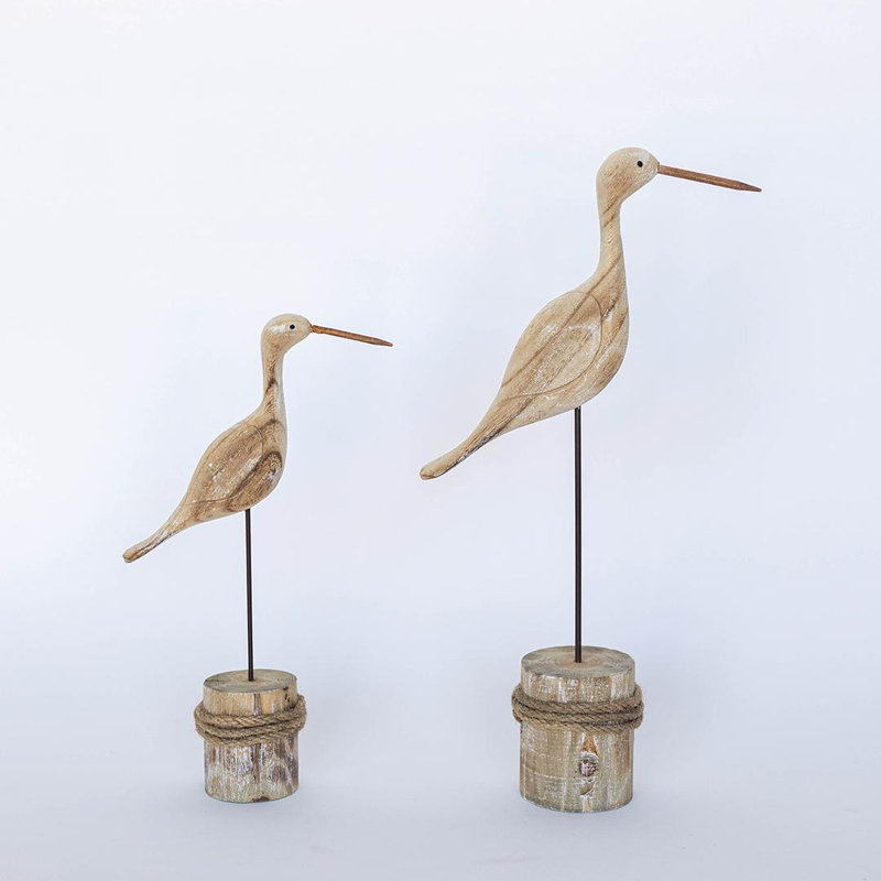 Set Of 2 Seabirds On A Post Figurines