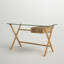 Kol Glass Top Metal Base Writing Desk