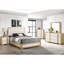 Tête de lit très grand à DEL Natural Natural, bois 2 tons, éclairage tactile intégré, mobilier de chambre à coucher