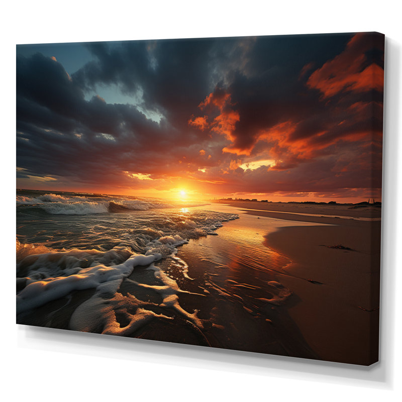 Photo de plage Sables d'or XXV - reproduction sur toile, H 24 po x l 32 po x P 1 po, Toile tendue