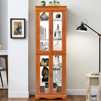 Vitrine lumineuse avec cloison mobile et rangement en verre esthétique exquis