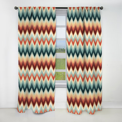 Chevrons multicolores de couleur douce - Rideau à chevrons - Rideau occultant - 1 panneau