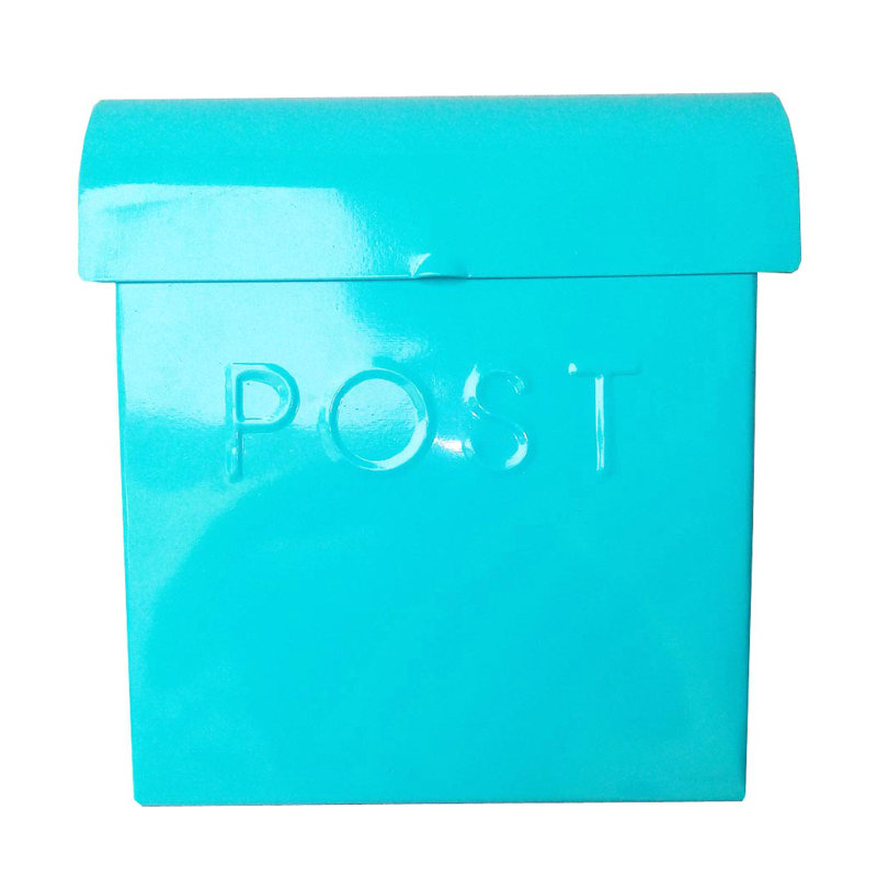 Light Turquoise Aluminum Wall Mounted Mailbox with Newspaper Holder
