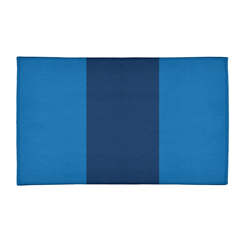 Tapis à rayures bleu/bleu marine, Rectangle 5 pi x 7 pi