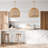 Lumiere Rattan Pendant Light - Natural Dome 1-Light Polished Handwoven Adjustable Light Fixture For Kitchen Island, Kitchen, Dining Room, Living Room, Bedroom or Hallway in Modern, Farmhouse & Boho Style-1273496707-1273496706