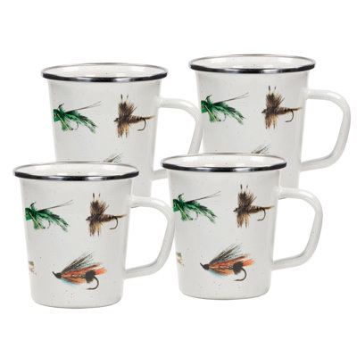 Fishing Fly Enamelware Latte Mug