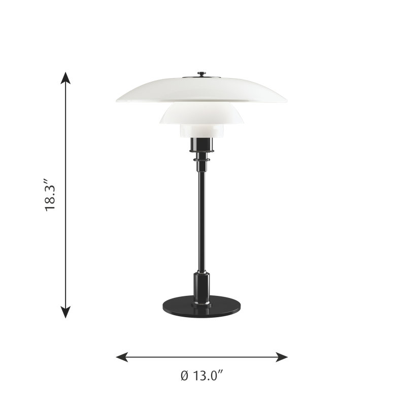 PH Table Lamp, 18.31" H x 12.99" W x 12.99" D , Black Metalized