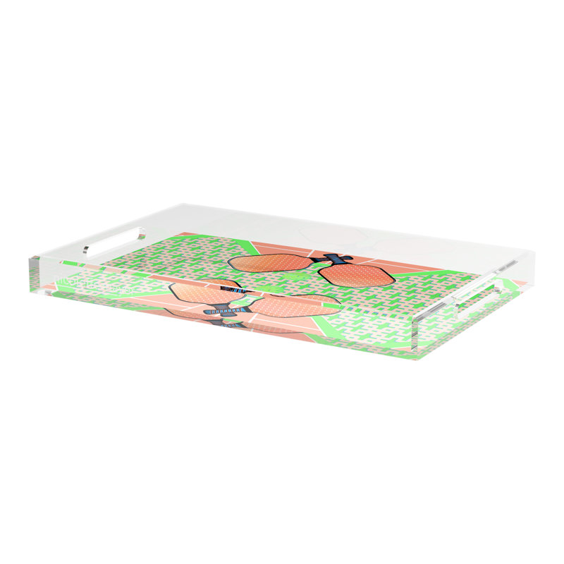 Plateau rectangulaire Pickelball Anyone, 2" H x 22.5" W x 14.5" D, Pam/Emma