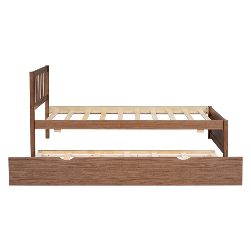 Structure de lit plateforme moderne en bois avec lit gigogne