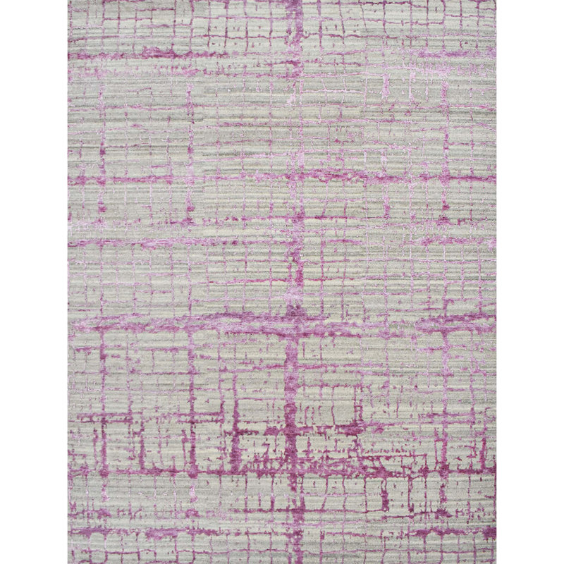 Abstract Area Rug in Pink, Rectangle 12' x 15'