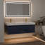 Double meuble-lavabo flottant bleu 60 po avec comptoir en pierre d'ingénierie, lumière DEL et 6 tiroirs-438195756