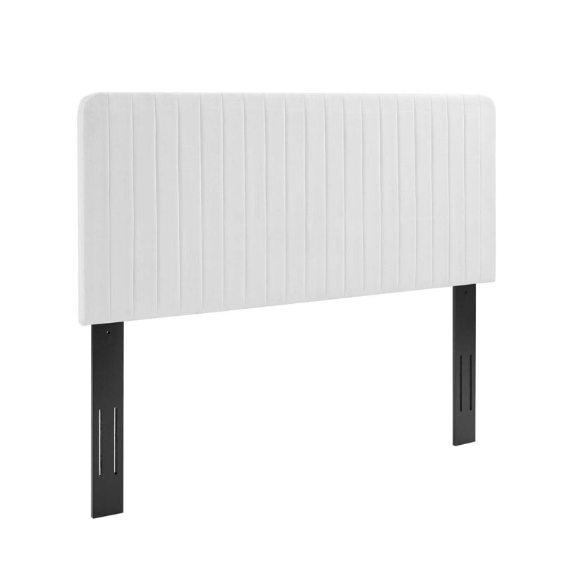 Milenna Channel Tufted Headboard, Twin, White
