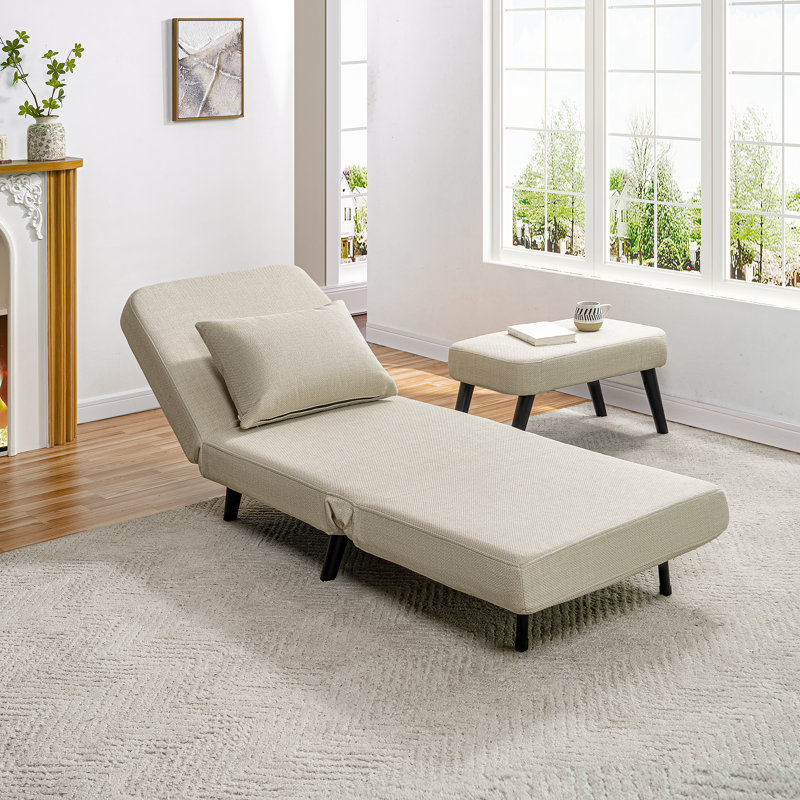 Chaise longue convertible avec coussin, Beige