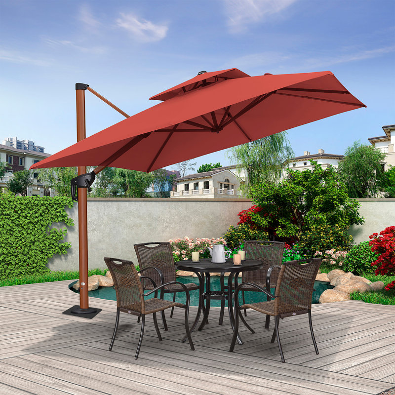 Parasol de luxe carré Rejane, Rouge