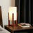 Decorative Cylinder Tripod Table Lamp for Bedroom Bedside - Modern Small Desk Lamp for Living Room Accent - 15", Red & White