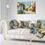 Maisons près de la mer - Coussin décoratif à imprimé paysage