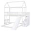 Twin Over Full Bunk Bed With Slide and Storage Stairs-2022369351
