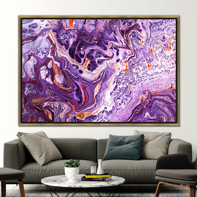 Modern Abstract Alcohol Ink Art on Canvas in Vibrant - Contemporary Marble Design, 70 cm H x 100 cm W, Gold