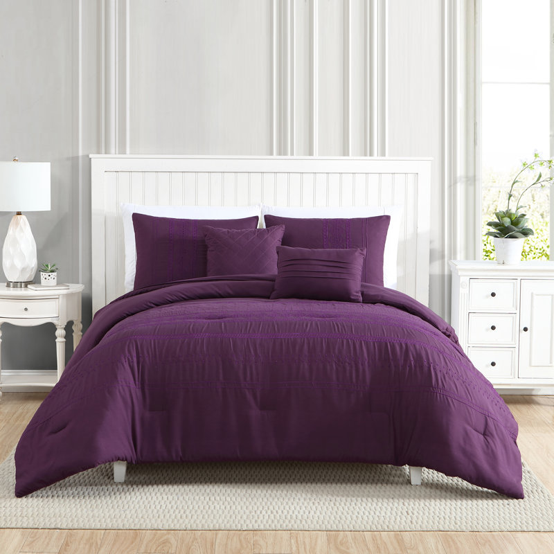 Ensemble d'édredon réversible en microfibre 5 pièces, Édredon très grand + 2 taies décoratives standa
