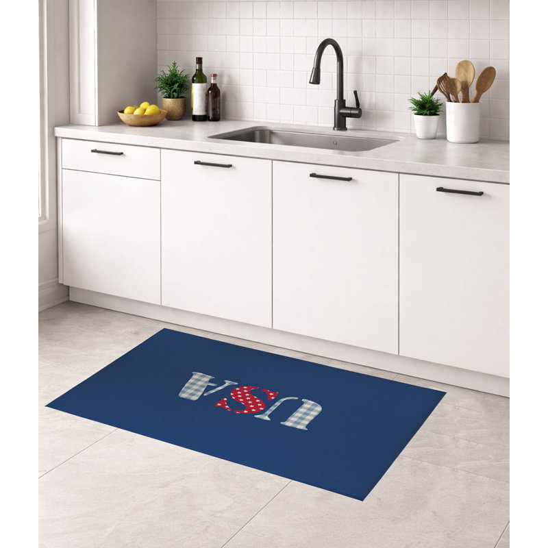 Tapis de cuisine à profil bas Gingham, Rectangle 4pi x 6 pi