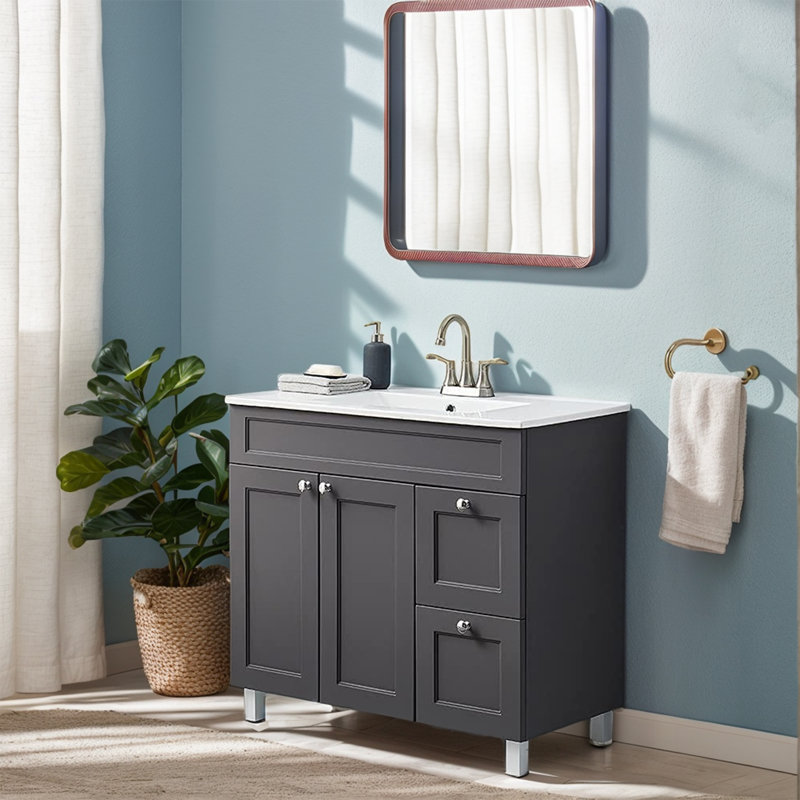 Ensemble de meuble-lavabo simple 36 po gris