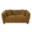 Causeuse en chenille brune avec 2 coussins