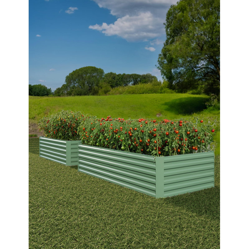 Steel Raised Garden Bed, Green, 2, 24" H x 72" W x 36" D