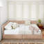 Lit de jour rembourré en L en velours, canapé-lit d'angle grand avec 2 tiroirs de rangement, lit plateforme capitonné en bois massif avec tête de lit, brun-951393383