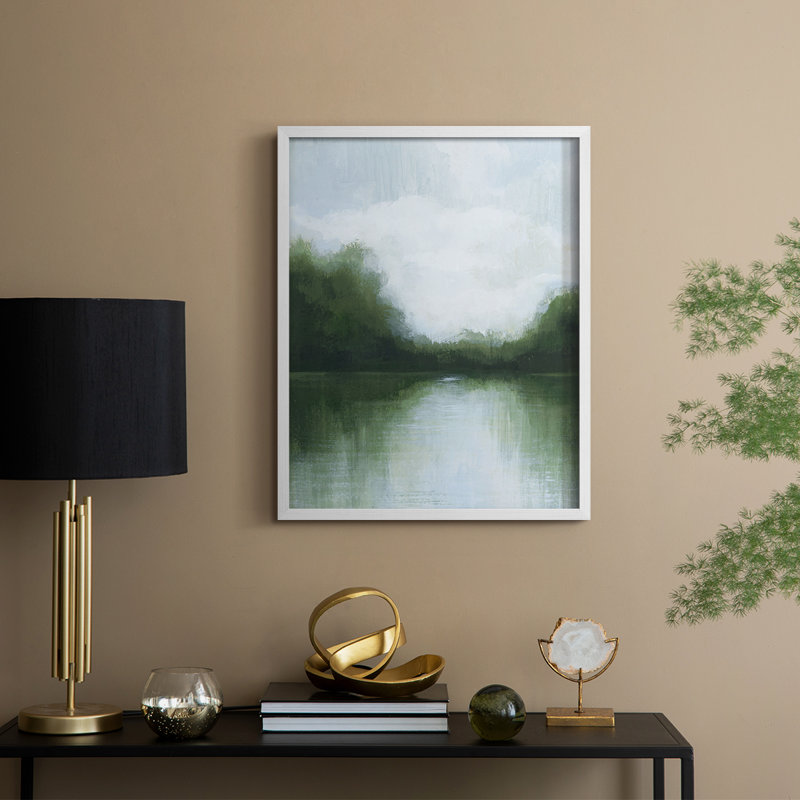 Mossy Reflections I, reproduction encadrée - bois massif, H 21 po x l 17 po, Blanc