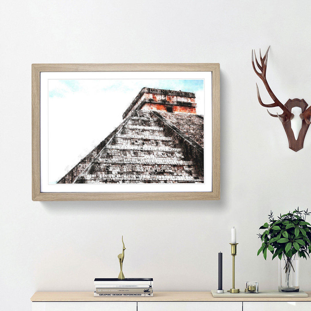 'Mayan Pyramids of Chichen Itza' - Picture Frame Graphic Art Print
