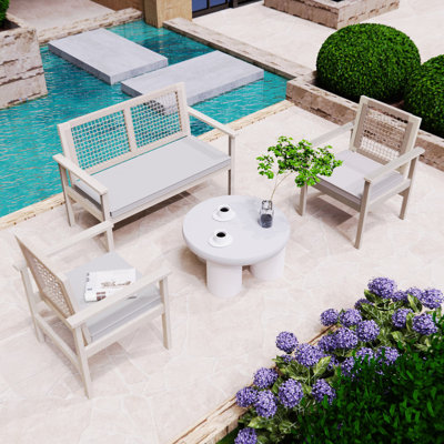 Brandenburg 4-Person Acacia Outdoor Sofa Seating Group With Cushions
