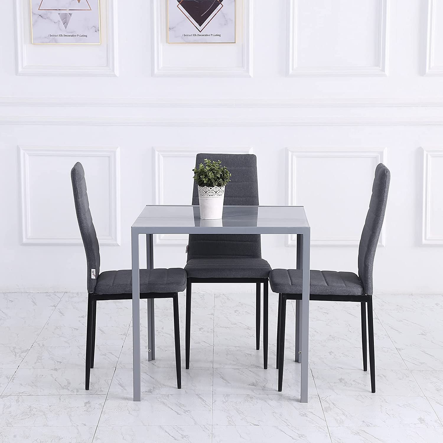 Round table with on sale fitted chairs